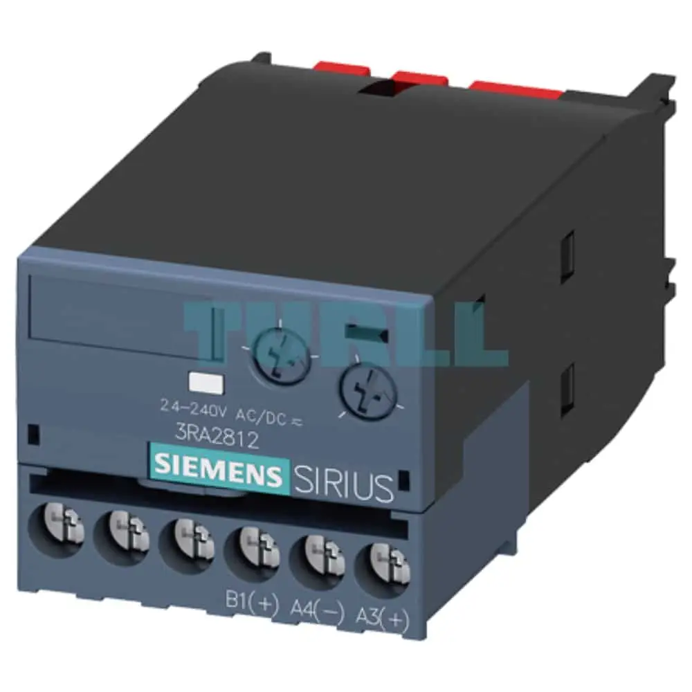 Siemens SIRIUS 3RA2812-1DW10 Electronic Timing Relay, Off-Delayed, 0.05-100s, 24-240V AC/DC, Screw Terminal, Integrated Varistor Original Brand New 1 Siemens SIRIUS 3RA2812-1DW10 Electronic Timing Relay, Off-Delayed, 0.05-100s, 24-240V AC/DC, Screw Terminal, Integrated Varistor