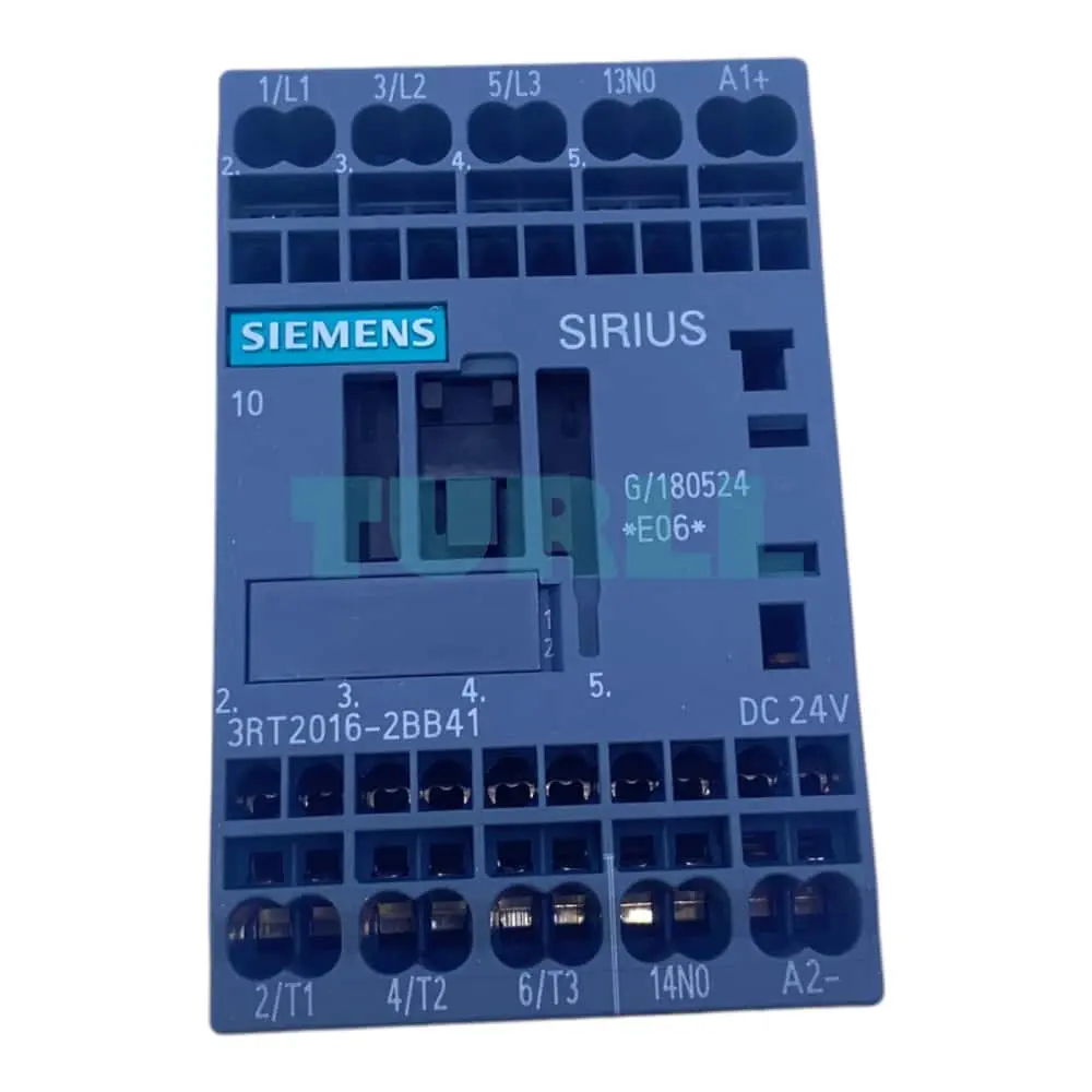 Siemens 3RT2016-2BB41 SIRIUS Power Contactor 9A, 4kW, 24V DC, 1 NO Auxiliary Contact, Size S00 Original Brand New 1 Siemens 3RT2016-2BB41 SIRIUS Power Contactor 9A, 4kW, 24V DC, 1 NO Auxiliary Contact, Size S00
