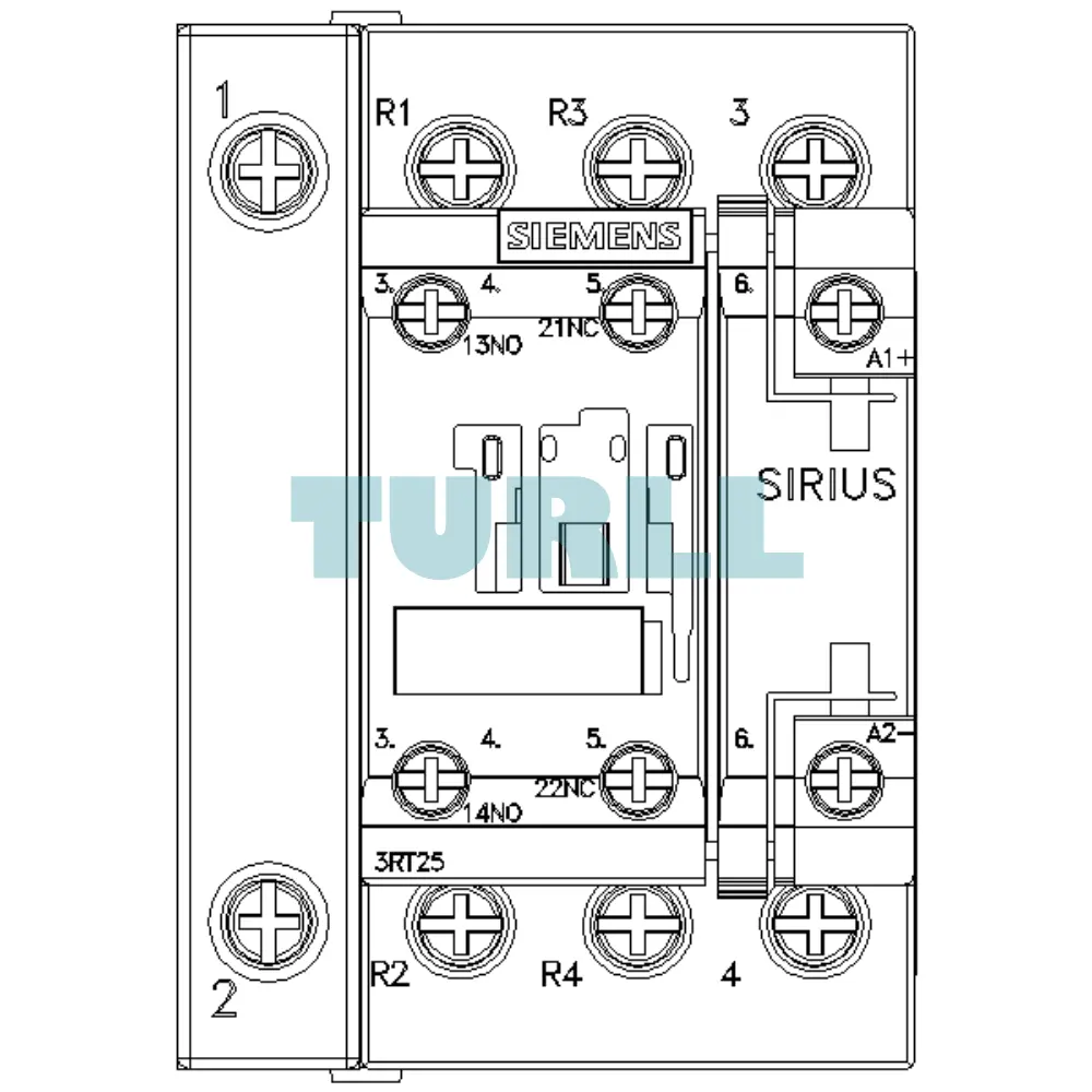 Siemens 3RT2526-1BF40 Power Contactor 25A, 11 kW, 4-Pole, 110V DC