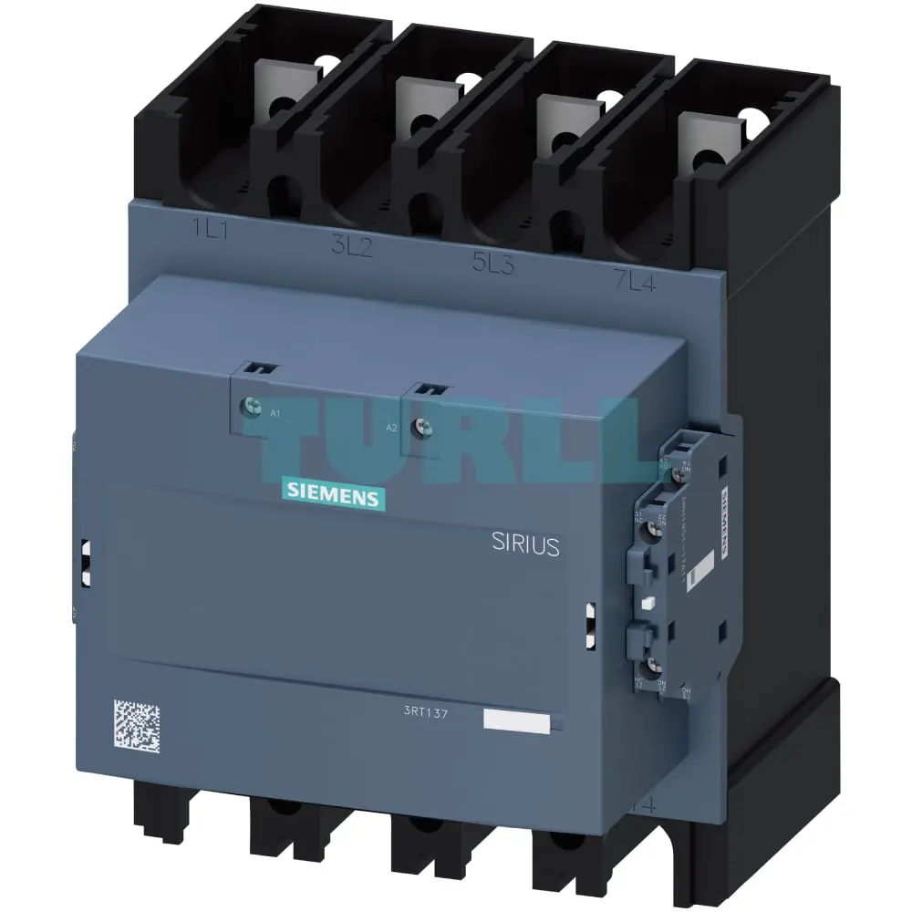 Siemens 3RT1374-6AP36 SIRIUS Power Contactor AC-1, 500A, 4-Pole, 100-250V AC/DC, S12 Original Brand New 1 Siemens 3RT1374-6AP36 SIRIUS Power Contactor AC-1, 500A, 4-Pole, 100-250V AC/DC, S12