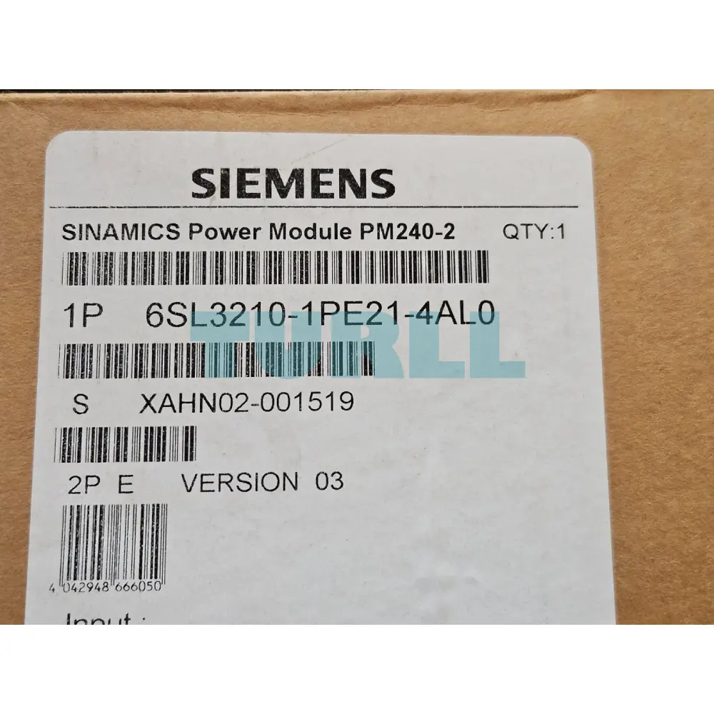 Siemens 6SL3210-1PE21-4AL0 SINAMICS PM240-2 Power Module, 3AC 380-480V, 5.5kW, Integrated Class A Filter