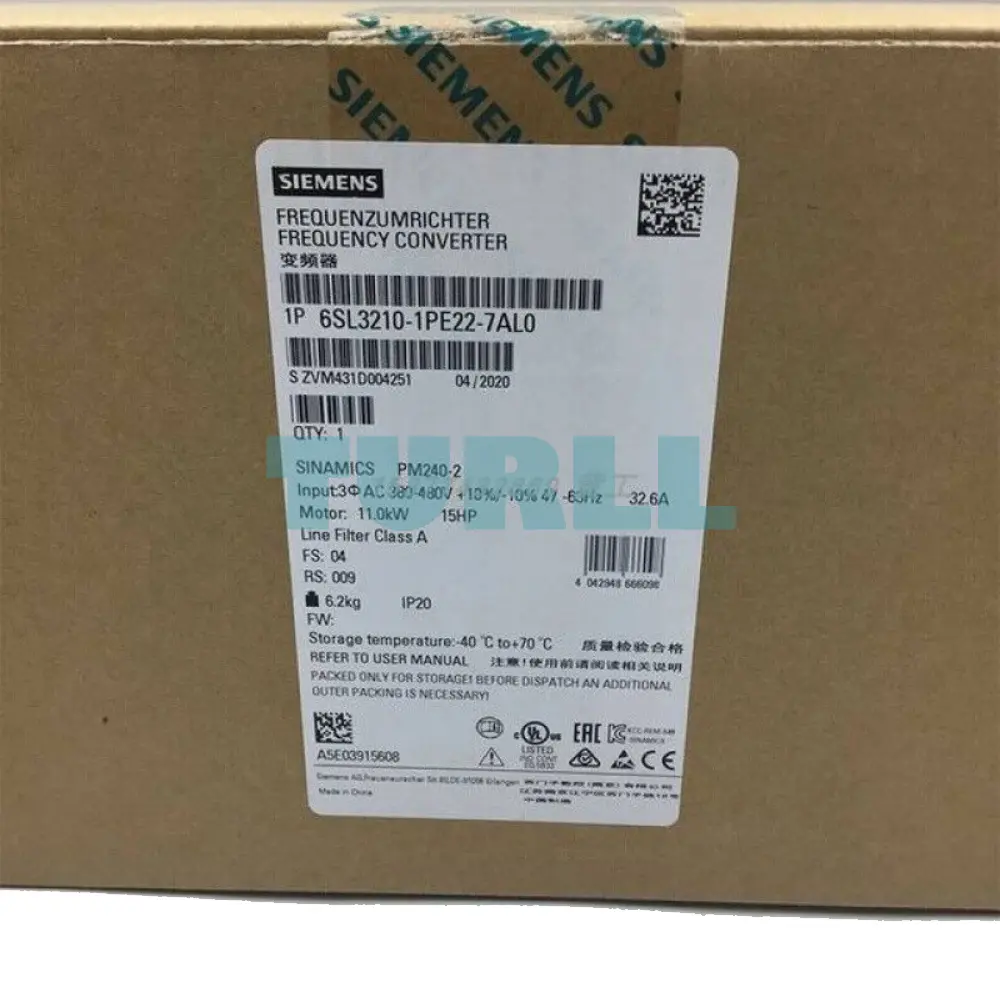 Siemens 6SL3210-1PE22-7AL0 SINAMICS PM240-2 Power Module, 11kW (LO) / 7.5kW (HO)