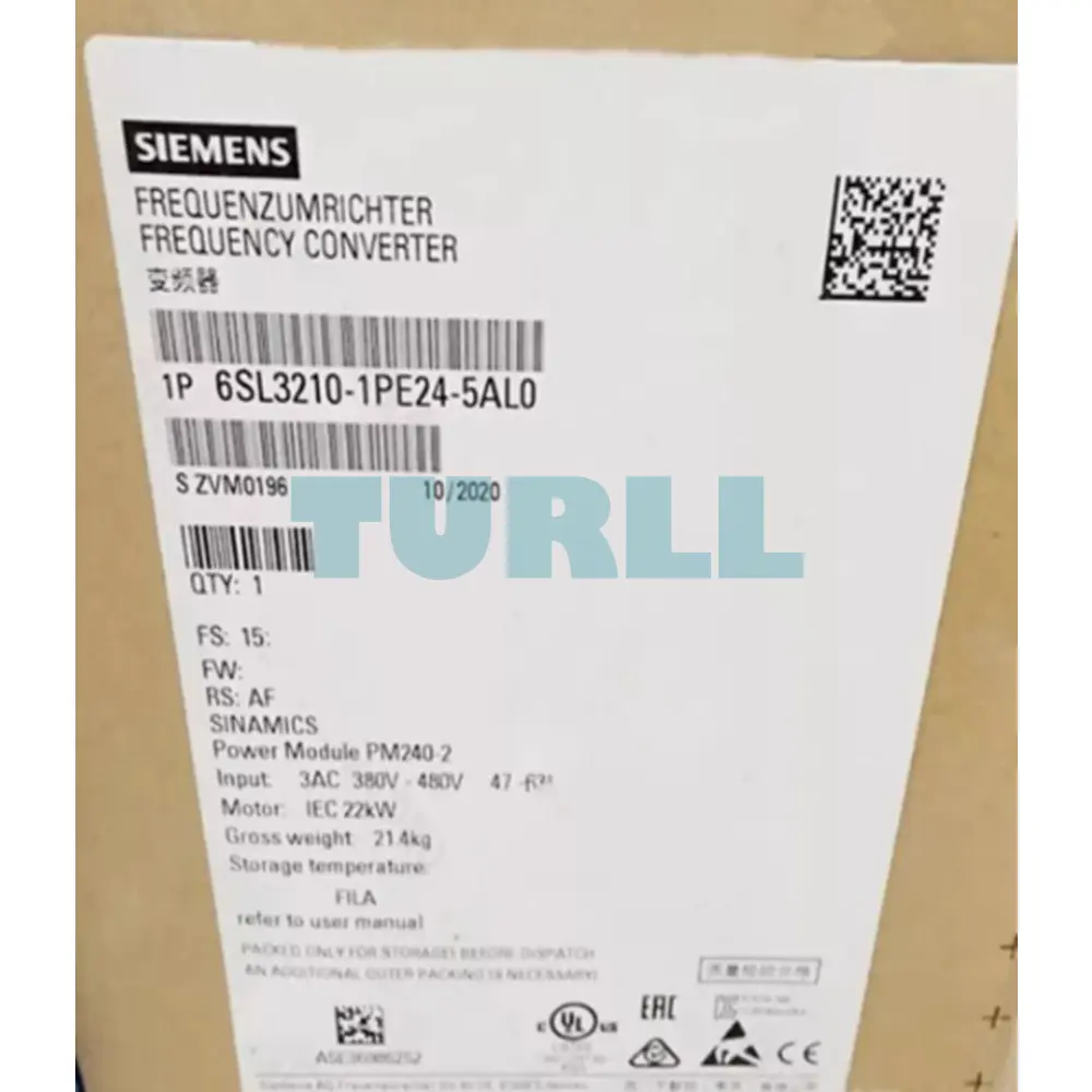 Siemens 6SL3210-1PE24-5AL0 SINAMICS G120 PM240-2 Power Module, 18.5kW/22kW
