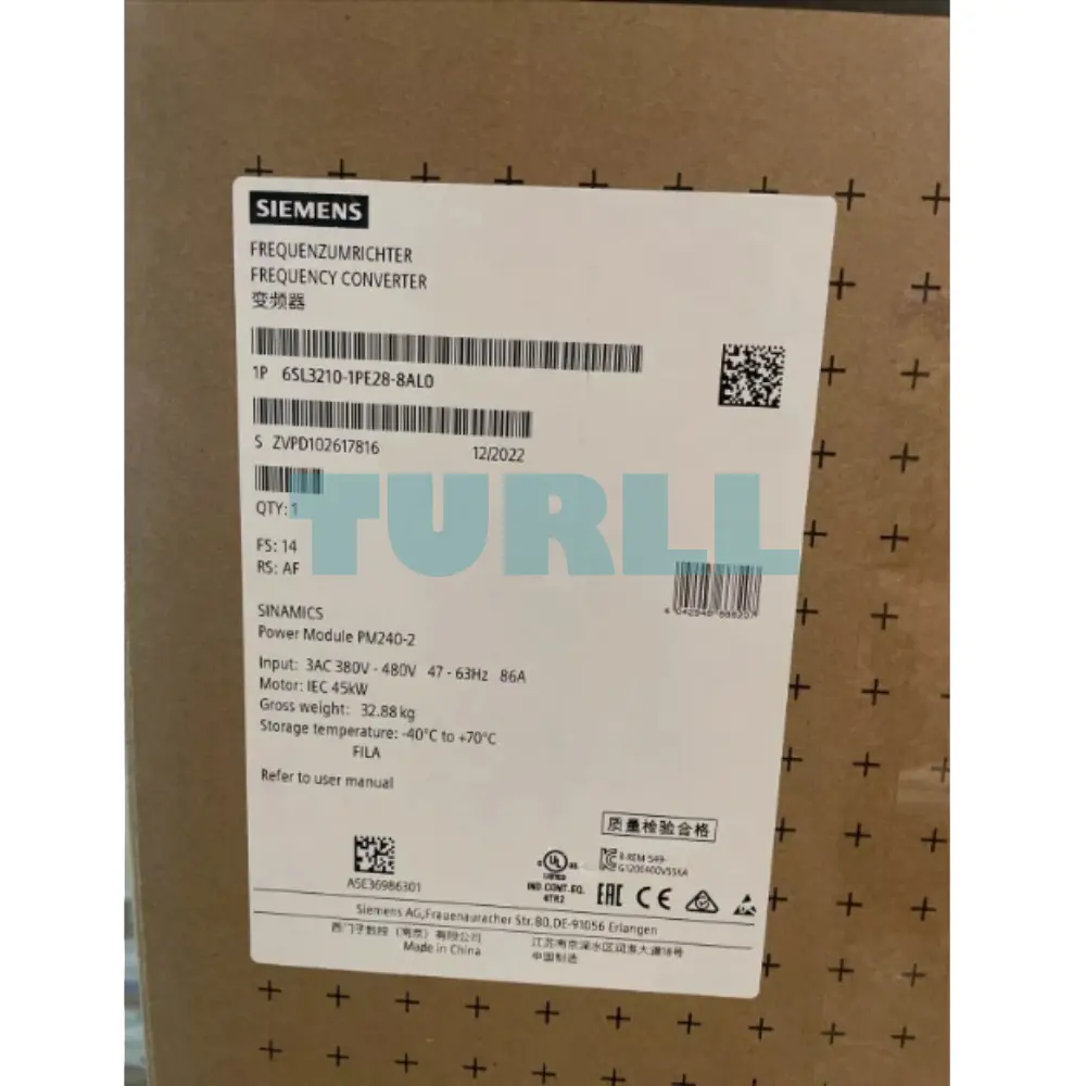 Siemens 6SL3210-1PE28-8AL0 | SINAMICS G120 Power Module PM240-2 with Braking Chopper & CL. A Filter
