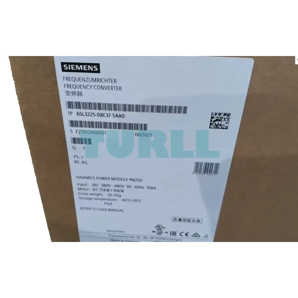 Siemens 6SL3225-0BE37-5AA0 SINAMICS G120 PM250 Power Module 75kW/90kW