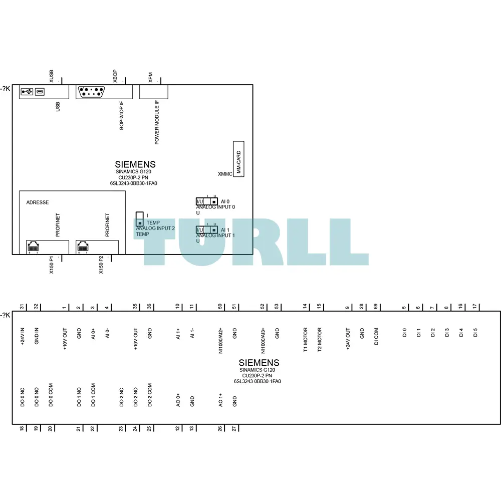 Siemens 6SL3243-0BB30-1FA0 SINAMICS G120 Control Unit CU230P-2 PN, PROFINET