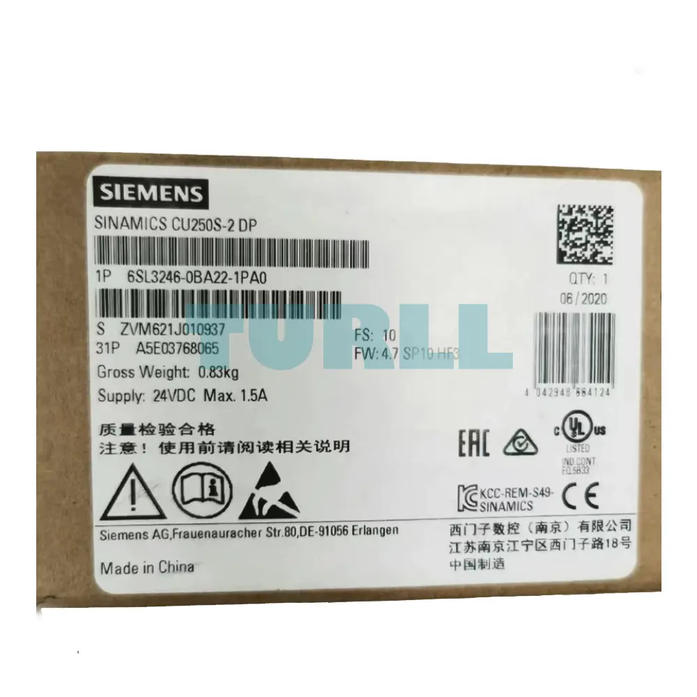 Siemens 6SL3246-0BA22-1PA0 SINAMICS G120 CU250S-2 DP Control Unit with Profibus