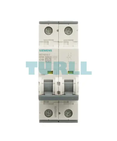 Siemens 5SY4210-7 Miniature Circuit Breaker 2-Pole, 10A, C-Curve, 10kA, 400V