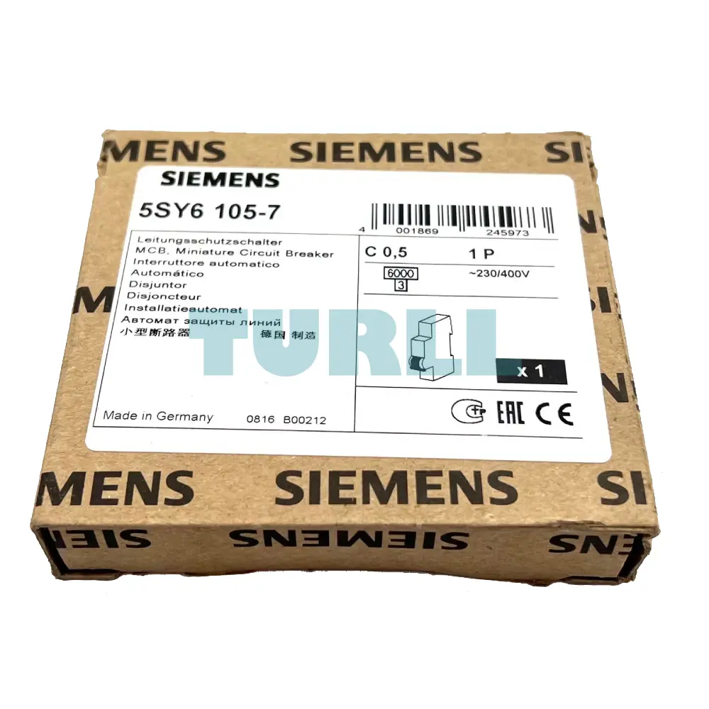 Siemens 5SY6105-7 Miniature Circuit Breaker 0.5A, 1-Pole, C Curve, 6kA, 230/400V