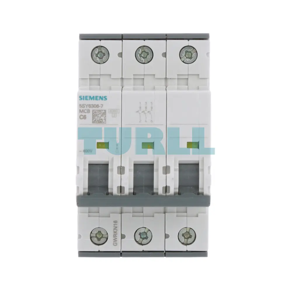 Siemens 5SY6306-7 Miniature Circuit Breaker 3-Pole, 6A, Type C, 6kA