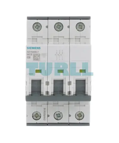 Siemens 5SY6306-7 Miniature Circuit Breaker 3-Pole, 6A, Type C, 6kA