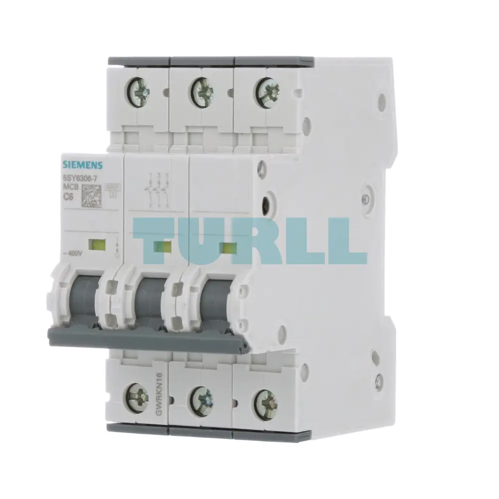 Siemens 5SY6306-7 Miniature Circuit Breaker 3-Pole, 6A, Type C, 6kA
