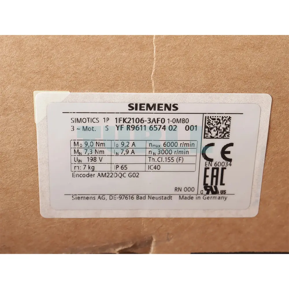 1FK2106-3AF01-0MB0 SIEMENS Exclusive SIMOTICS S-1FK2 HD Servo Motor Original Brand New 4 SIEMENS 1FK2106-3AF01-0MB0 SIMOTICS S-1FK2 Servo Motor