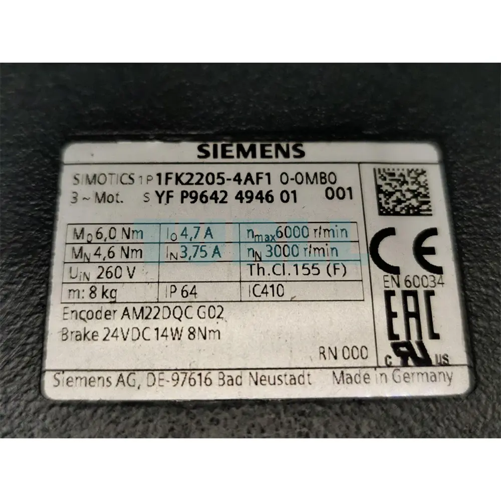 1FK2205-4AF10-0MB0 SIEMENS Exclusive SIMOTICS S-1FK2 Servo Motor Original Brand New 2 1FK2205-4AF10-0MB0 SIEMENS SIMOTICS S-1FK2 Servo Motor Original Brand New