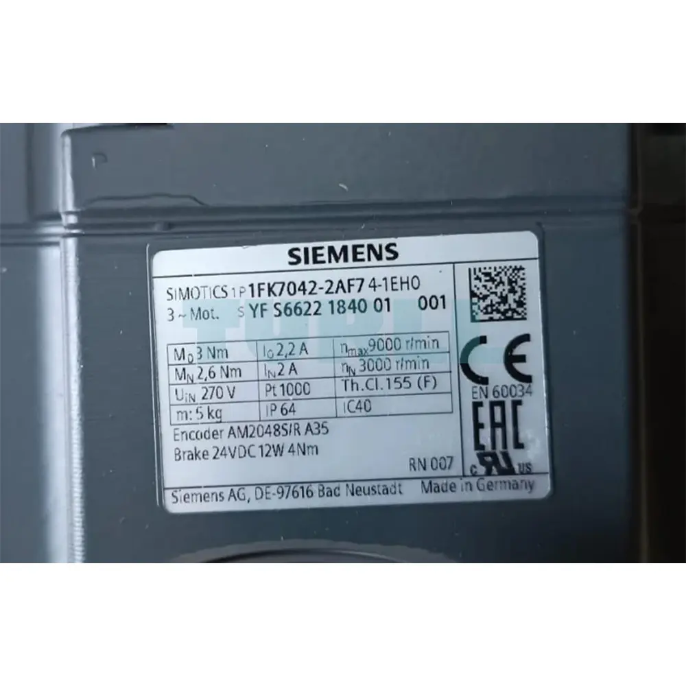 1FK7042-2AF74-1EH0 SIEMENS SIMOTICS S synchronous motor