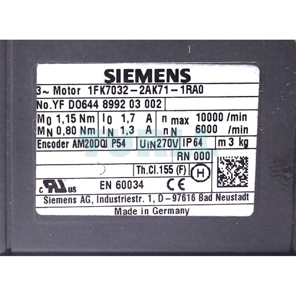 1FK7042-2AK71-1RA0 SIEMENS SIMOTICS S Synchronous Motor