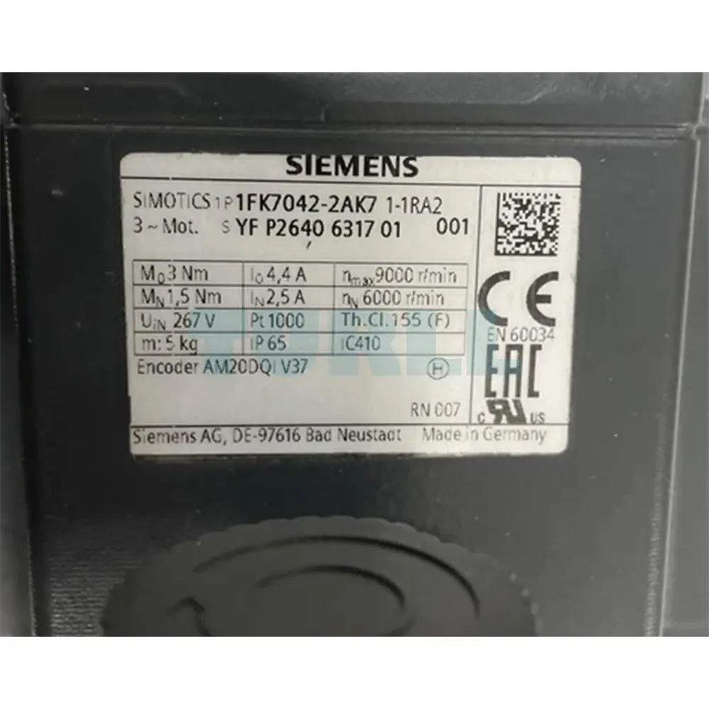1FK7042-2AK71-1RA2 SIEMENS SIMOTICS S Synchronous Motor
