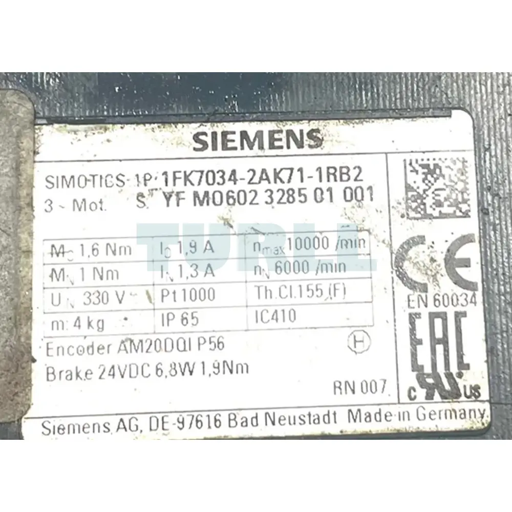 1FK7042-2AK71-1RB2 SIEMENS SIMOTICS S Synchronous Motor