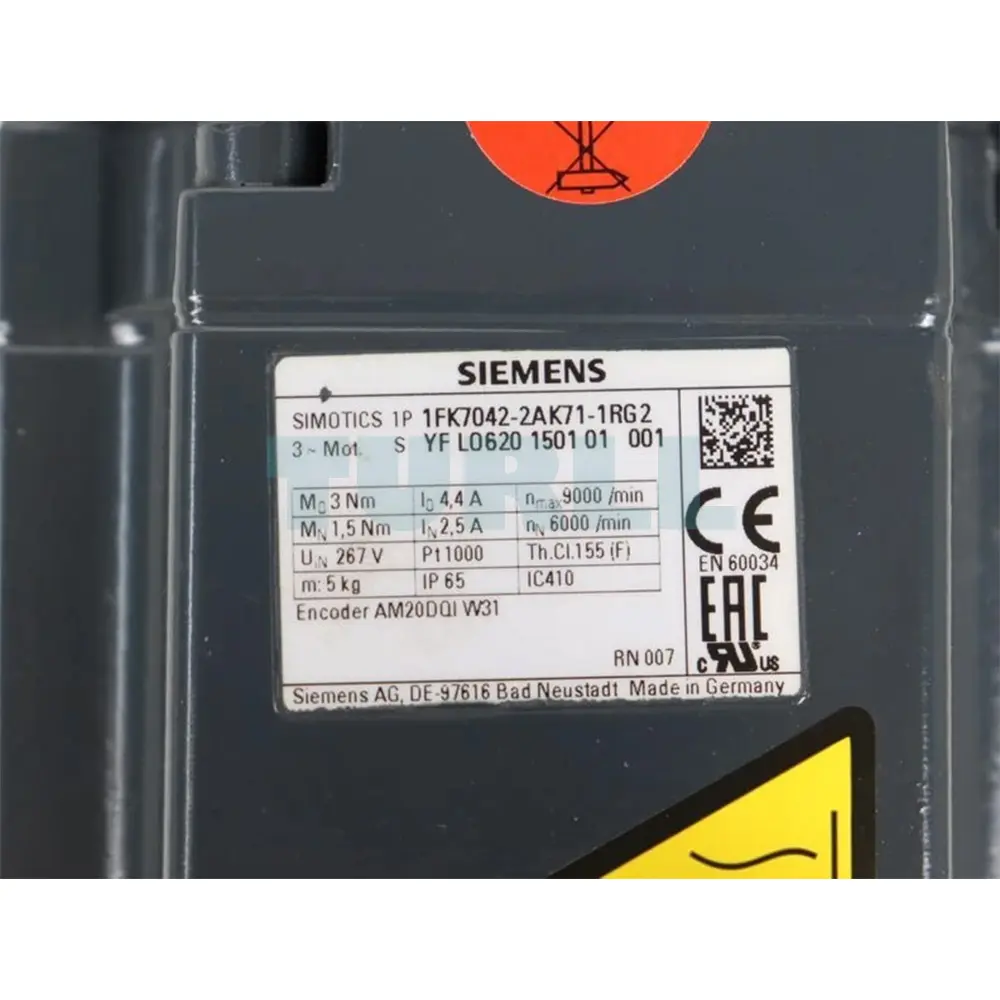 1FK7042-2AK71-1RG2 SIEMENS SIMOTICS S Synchronous Motor