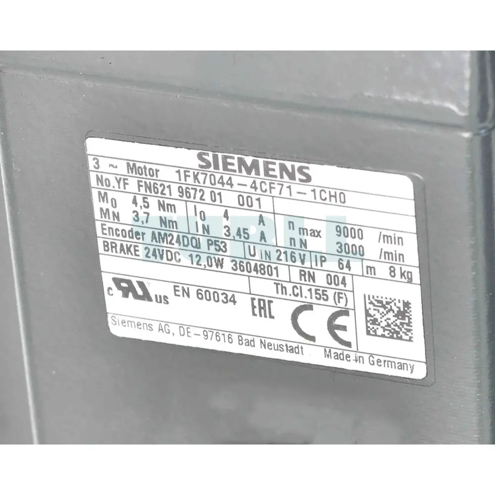 1FK7044-4CF71-1CH0 SIEMENS synchronous motor SIMOTICS S-1FK7