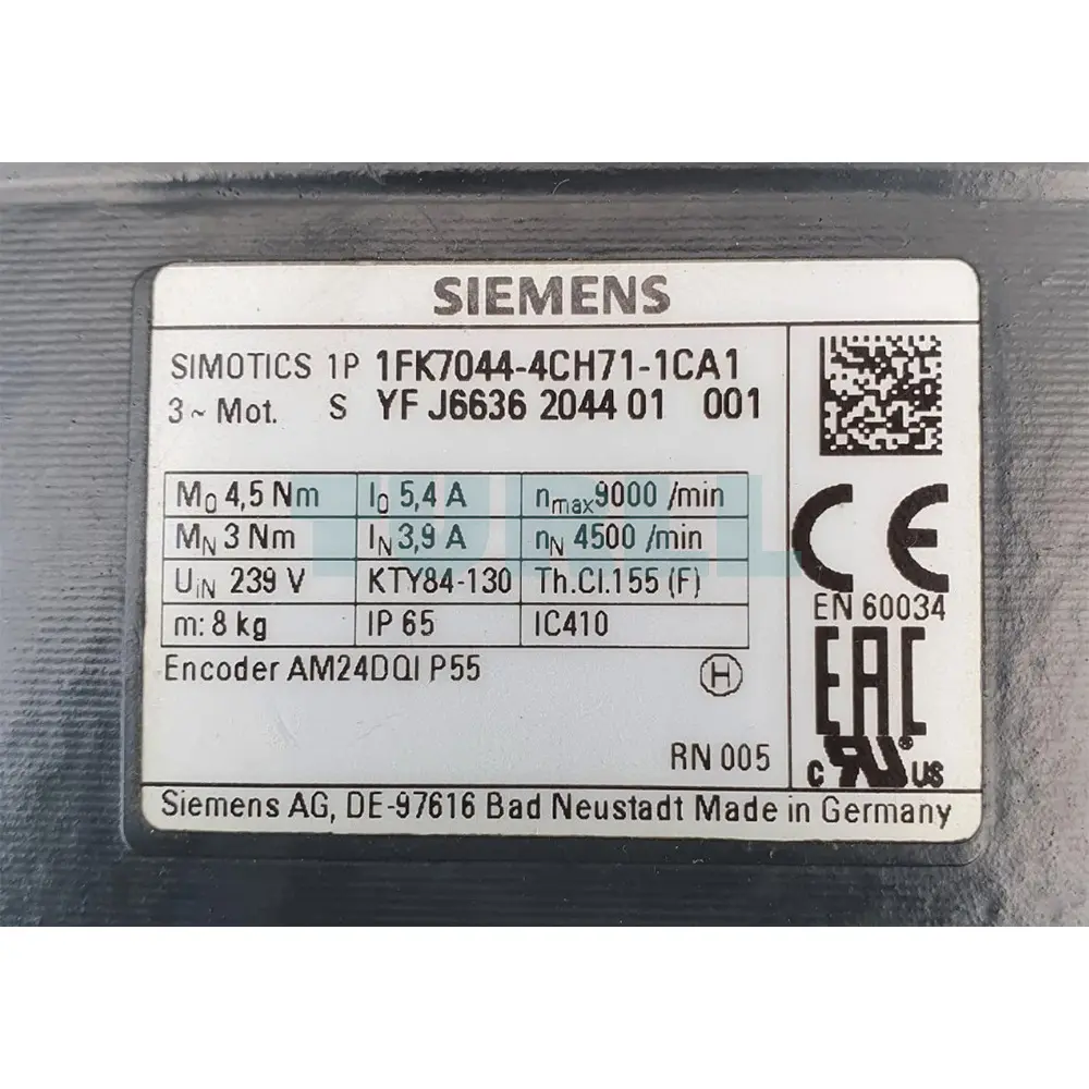 1FK7044-4CH71-1CA1 SIEMENS SIMOTICS S synchronous servo motor