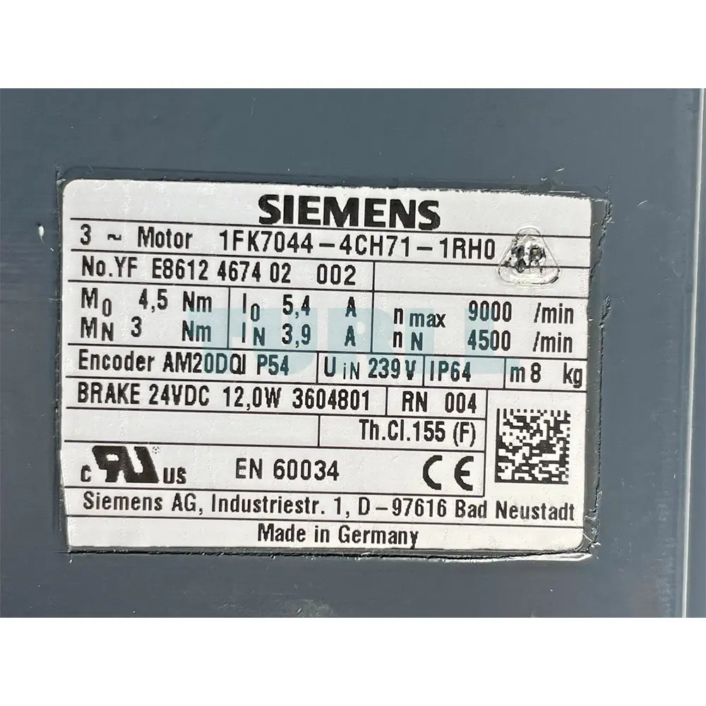 1FK7044-4CH71-1RH0 SIEMENS SIMOTICS S synchronous motor