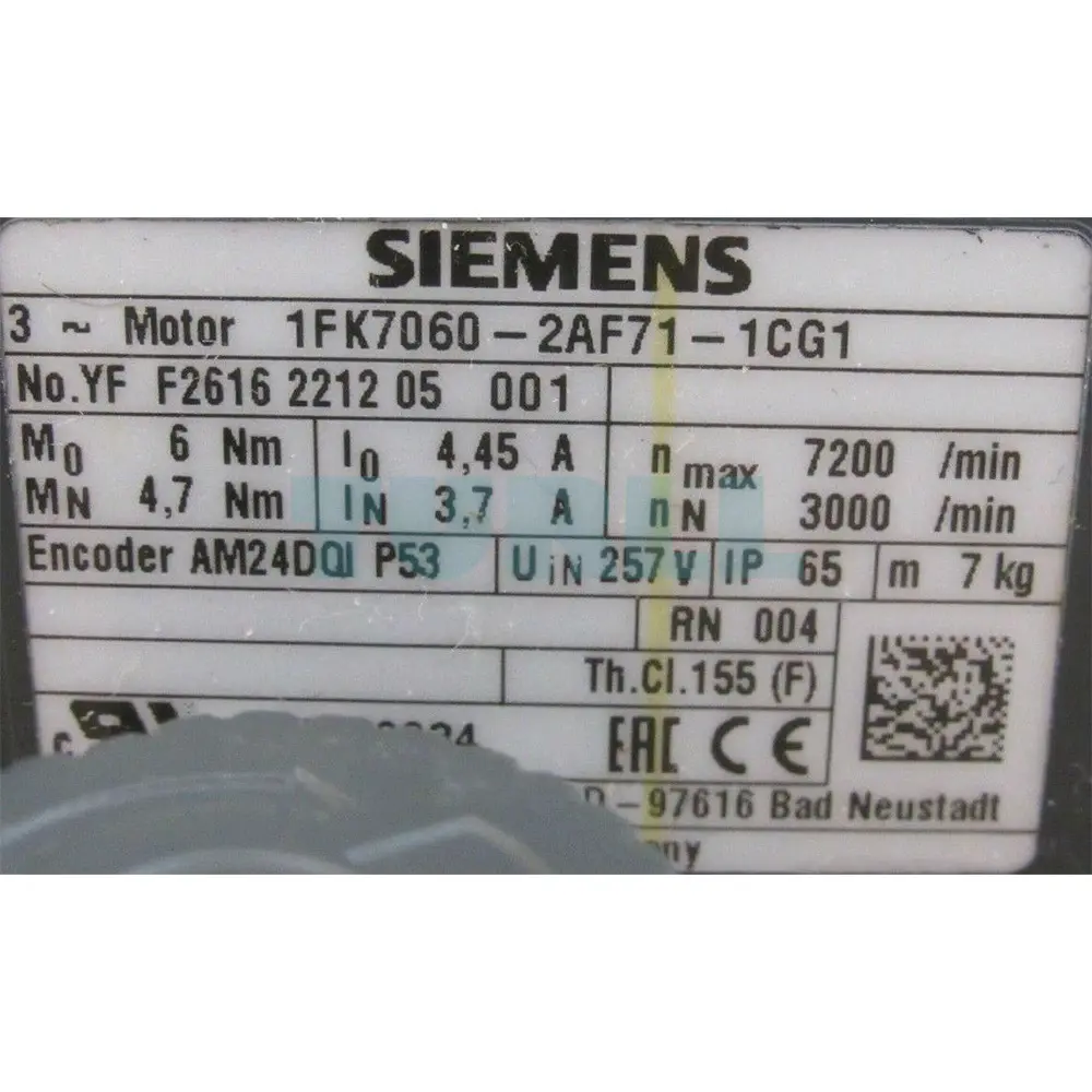 1FK7060-2AF71-1CG1 SIEMENS SIMOTICS S Motor