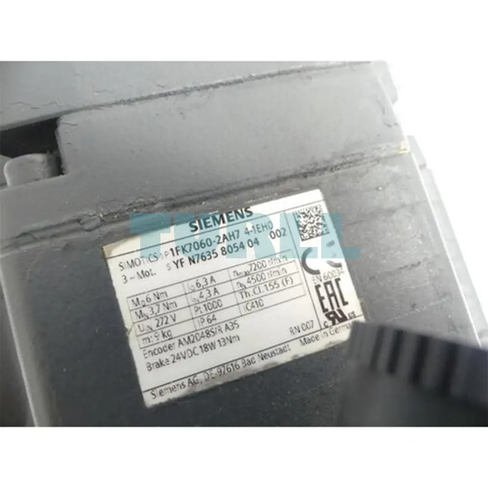 SIEMENS 1FK7060-2AH74-1EH0 SIMOTICS S-1FK7 Motor