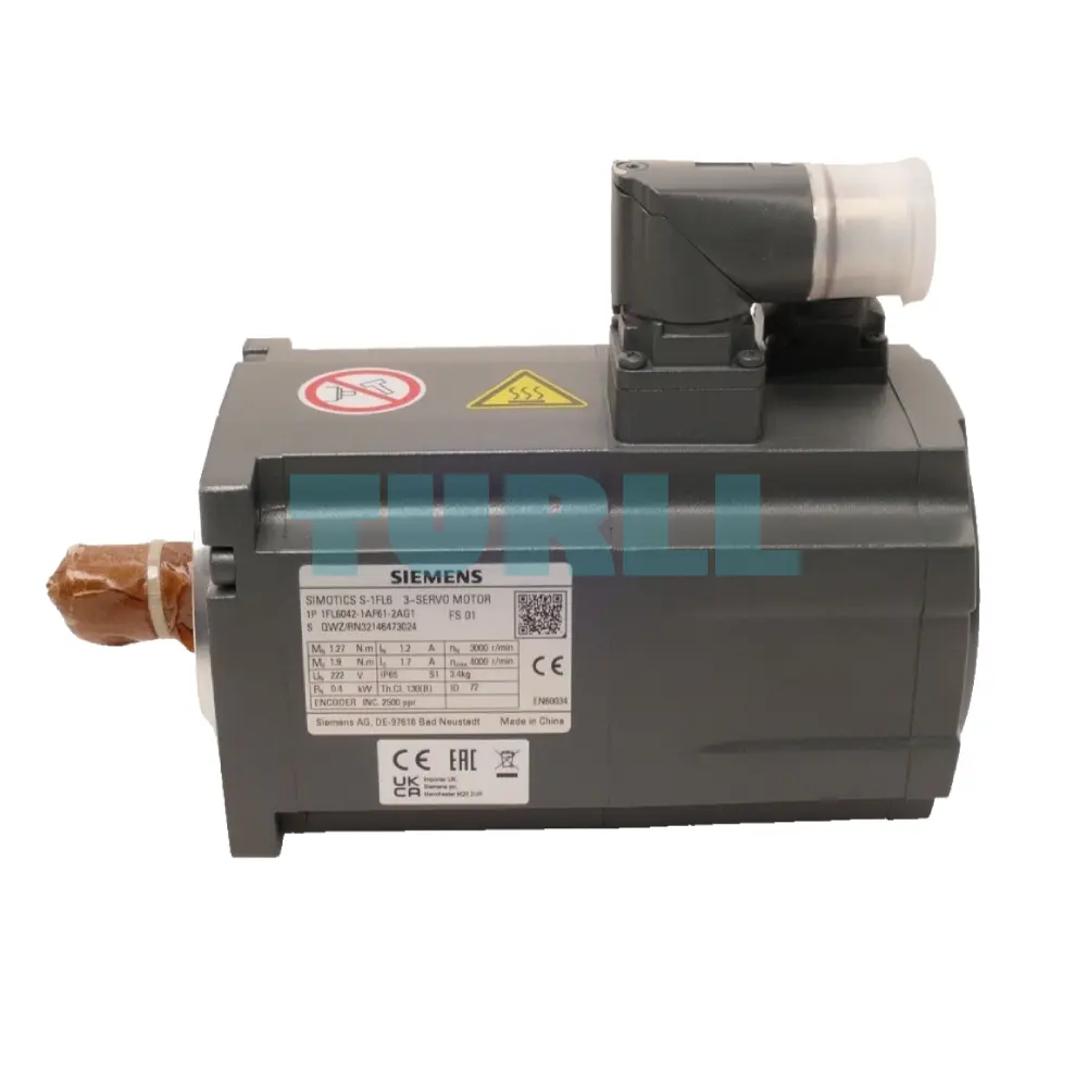 Siemens 1FL6042-1AF61-2AG1 SIMOTICS S-1FL6 Servo Motor 0.4 kW, 400V, 3000 RPM, IP65 Original Brand New 4 Siemens 1FL6042-1AF61-2AG1 SIMOTICS S-1FL6 Servo Motor 0.4 kW, 400V, 3000 RPM, IP65