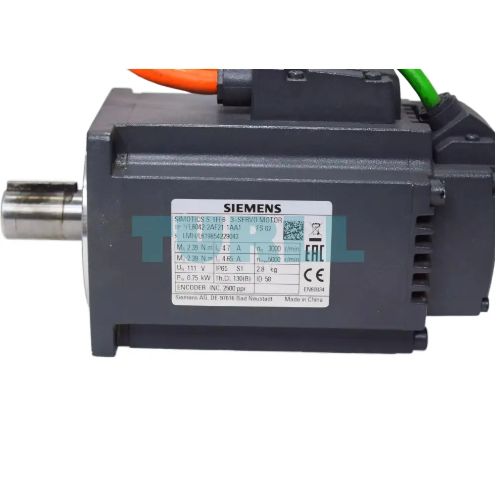 Siemens 1FL6042-2AF21-1AA1 SIMOTICS S-1FL6 Servo Motor 0.75kW, 3000 RPM Original Brand New 3 Siemens 1FL6042-2AF21-1AA1 SIMOTICS S-1FL6 Servo Motor 0.75kW, 3000 RPM