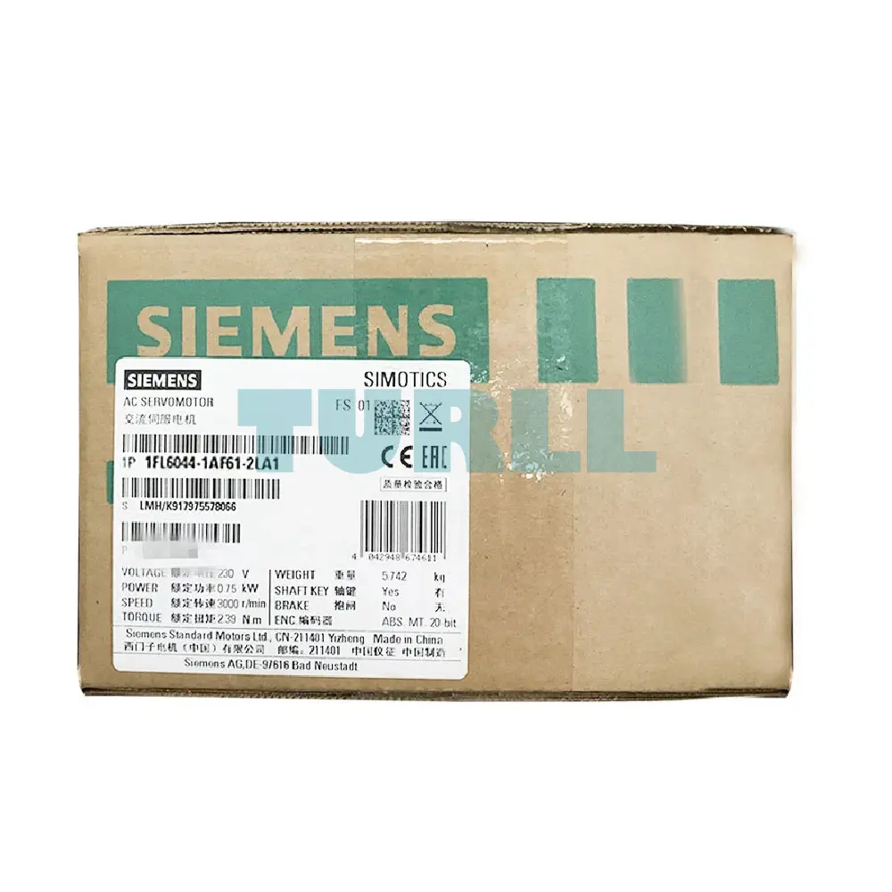 Siemens 1FL6044-1AF61-2LA1 SIMOTICS S-1FL6 High Inertia Servo Motor 0.75kW, 3000rpm Original Brand New 5 Siemens 1FL6044-1AF61-2LA1 SIMOTICS S-1FL6 High Inertia Servo Motor 0.75kW, 3000rpm