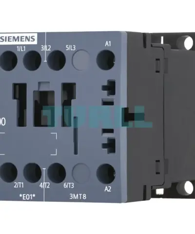 Siemens 3MT8006-1AH00 Contactor AC-3, 6A/2.2kW, 400V, W/O, Aux. AC 48V, 50/60Hz, size S00