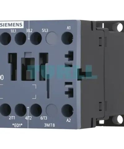 Siemens 3MT8006-1AQ00 Contactor AC-3, 6A/2.2kW, 400V, W/O, Aux. AC 380V, 50/60Hz, size S00