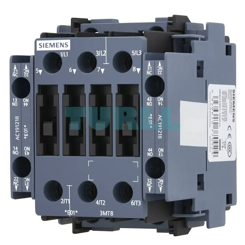 Siemens 3MT8018-1AN24 Contactor 18A/7.5kW, 400V, 220V AC Coil, 2NO2NC, S0 Screw Terminal Original Brand New 1 3MT8018-1AN24 Contactor 18A/7.5kW, 400V, 220V AC Coil, 2NO2NC, S0 Screw Terminal