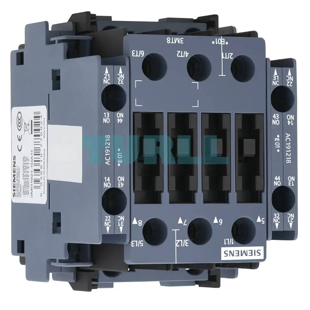 Siemens 3MT8018-1AN24 Contactor 18A/7.5kW, 400V, 220V AC Coil, 2NO2NC, S0 Screw Terminal Original Brand New 3 3MT8018-1AN24 Contactor 18A/7.5kW, 400V, 220V AC Coil, 2NO2NC, S0 Screw Terminal