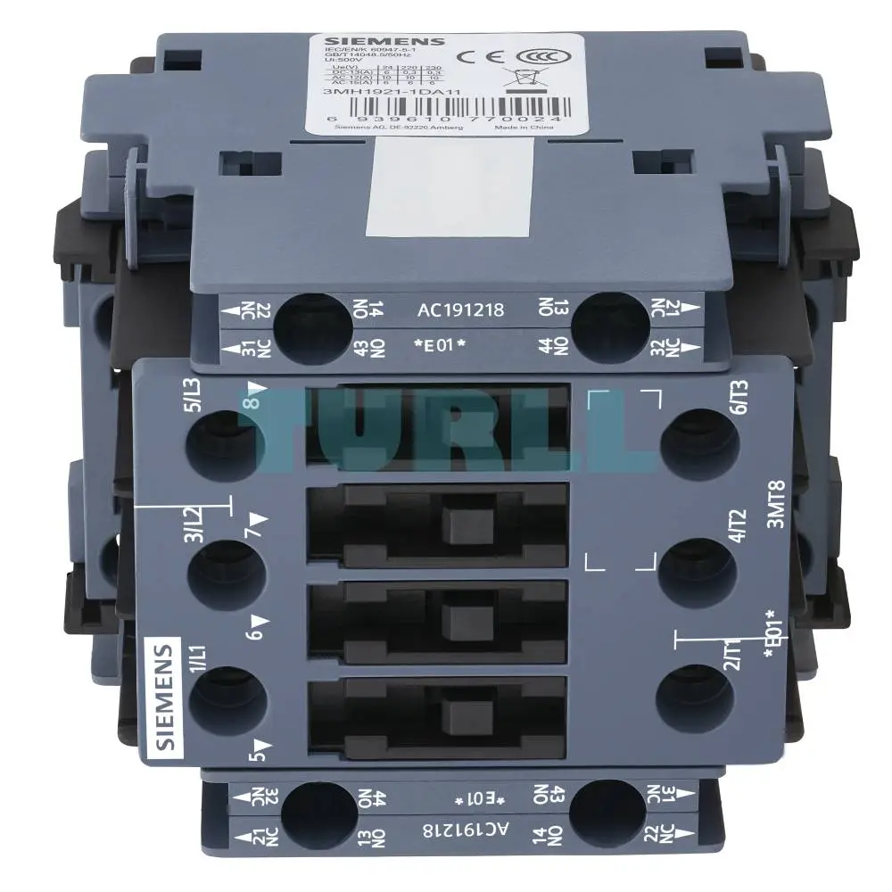 Siemens 3MT8018-1AN24 Contactor 18A/7.5kW, 400V, 220V AC Coil, 2NO2NC, S0 Screw Terminal Original Brand New 2 3MT8018-1AN24 Contactor 18A/7.5kW, 400V, 220V AC Coil, 2NO2NC, S0 Screw Terminal