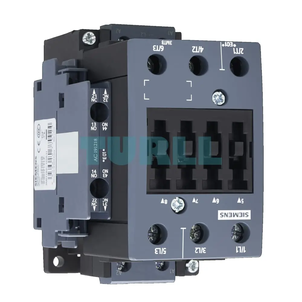 Siemens 3MT8050-1AC24 Contactor AC-3, 50A/22kW, 400V, 2NO2NC, 24 VAC, 50/60 Hz, 3-pole, size S2 Original Brand New 3 Siemens 3MT8050-1AC24 Contactor AC-3, 50A/22kW, 400V, 2NO2NC, 24 VAC, 50/60 Hz, 3-pole, size S2