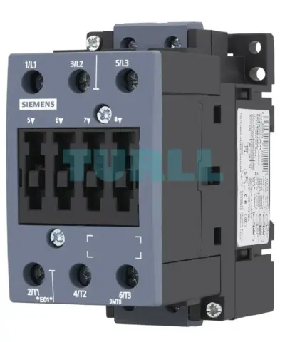 Siemens 3MT8065-1AN20 Contactor 65A/30kW, 400V, 220 VAC, 3-Pole, S2 Size