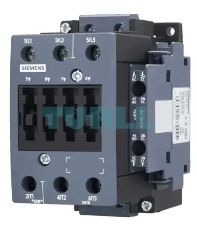 Siemens 3MT8065-1AN23 Contactor AC-3, 65A/30kW, 400V, 1NO1NC, 220 VAC, 50/60 Hz, 3-pole, size S2