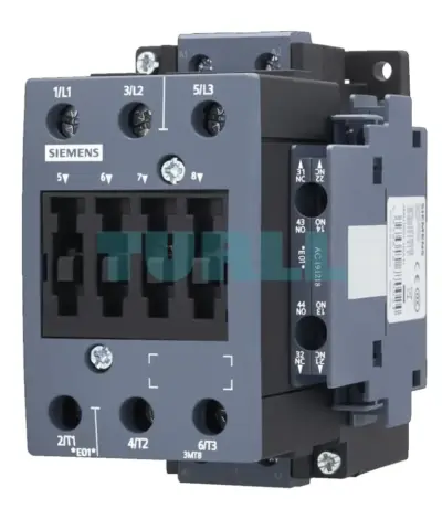 Siemens 3MT8065-1AP04 Contactor AC-3, 65A/30kW, 400V, 2NO2NC, 230 VAC, 50 Hz, 3-pole, size S2