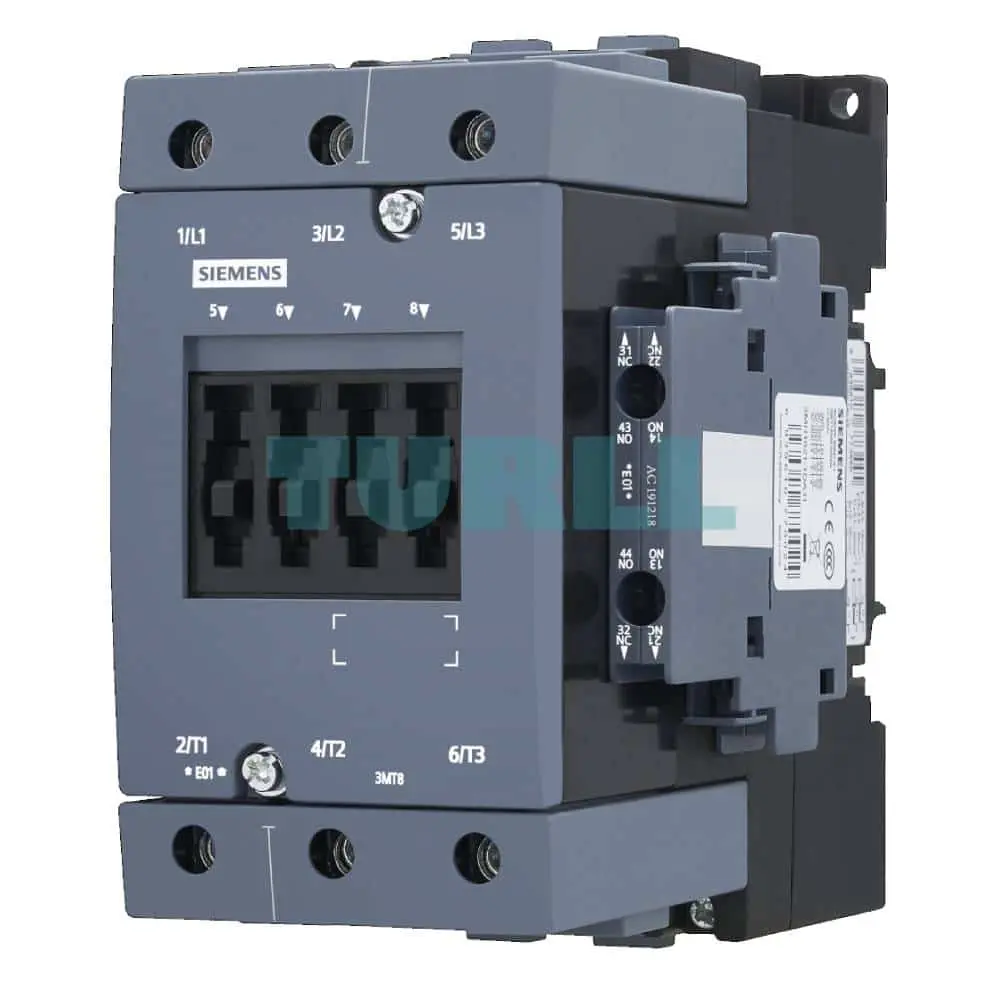 Siemens 3MT8080-1AB04 Contactor AC-3, 80A/37kW, 400V, 2NO+2NC, 24 VAC, Size S3
