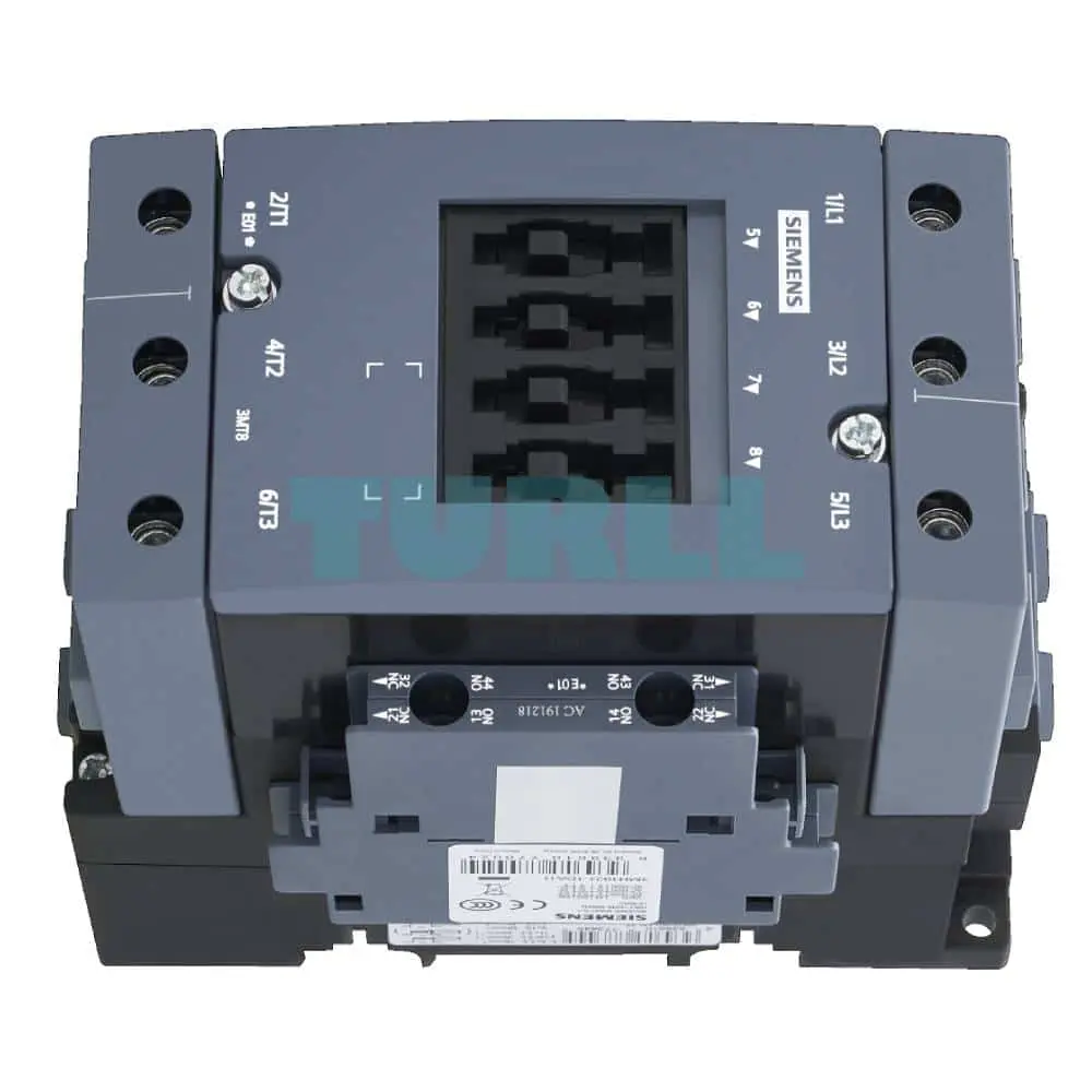 Siemens 3MT8080-1AB04 Contactor AC-3, 80A/37kW, 400V, 2NO+2NC, 24 VAC, Size S3