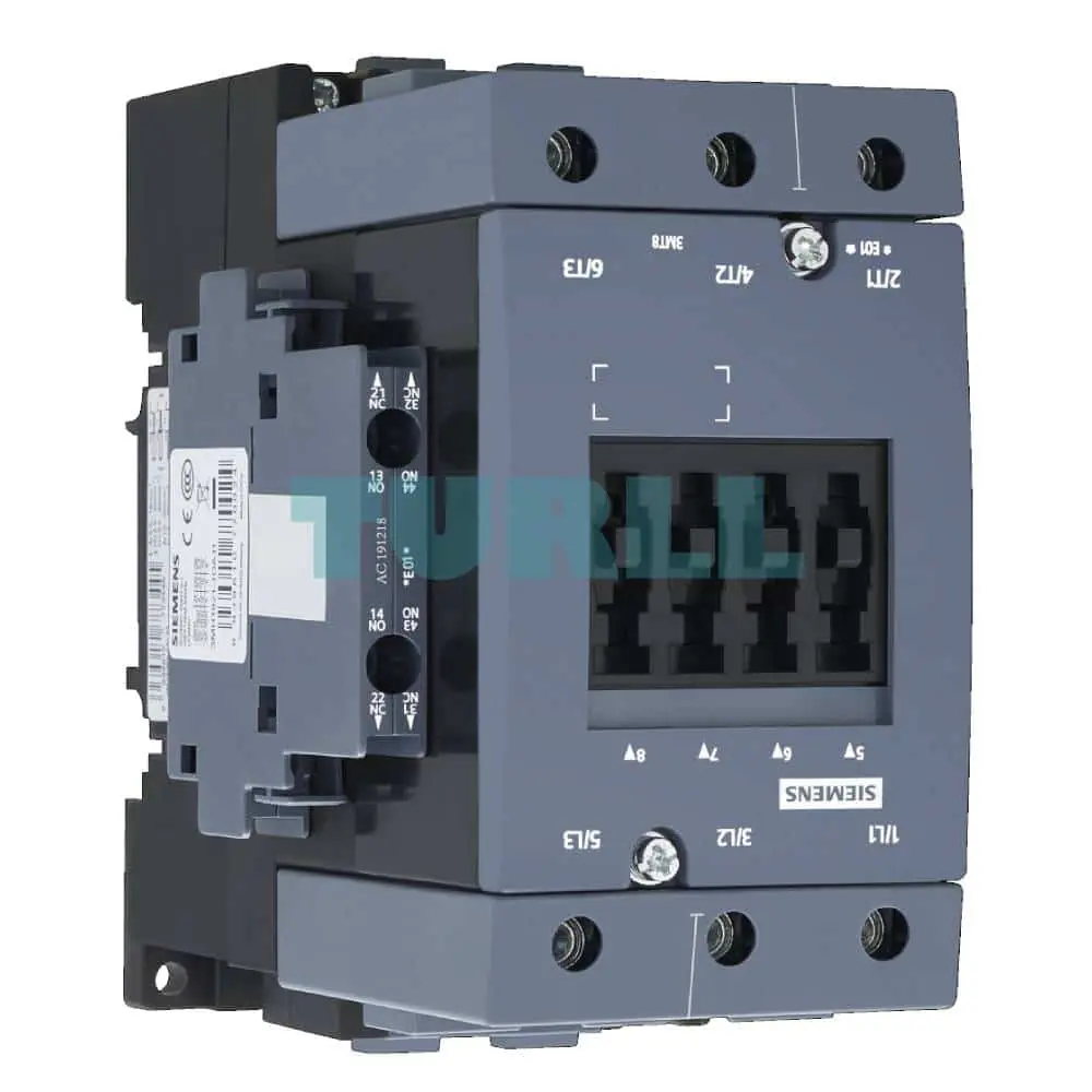 Siemens 3MT8080-1AB04 Contactor AC-3, 80A/37kW, 400V, 2NO+2NC, 24 VAC, Size S3