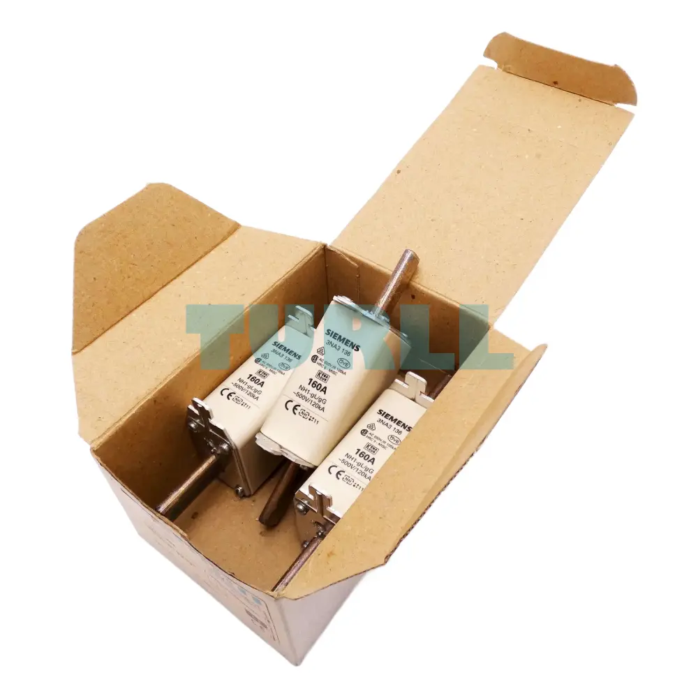 Siemens 3NA3136 LV HRC Fuse Element, NH1, 160A, gG, 500V AC / 440V DC with Front Indicator