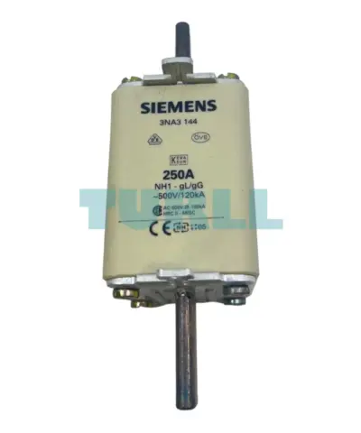 Siemens 3NA3144 LV HRC Fuse Link, Size NH1, 250A, gG, 500V AC / 440V DC