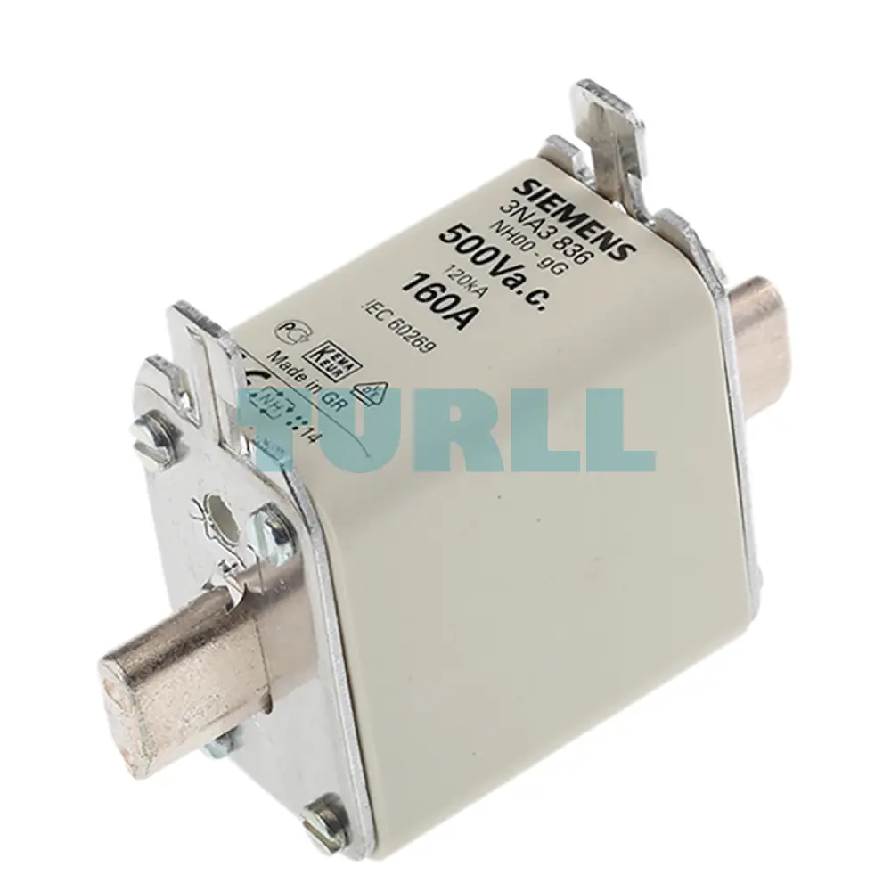 Siemens 3NA3836 LV HRC Fuse Link, Size NH00, 160A, gG, 500V AC / 250V DC