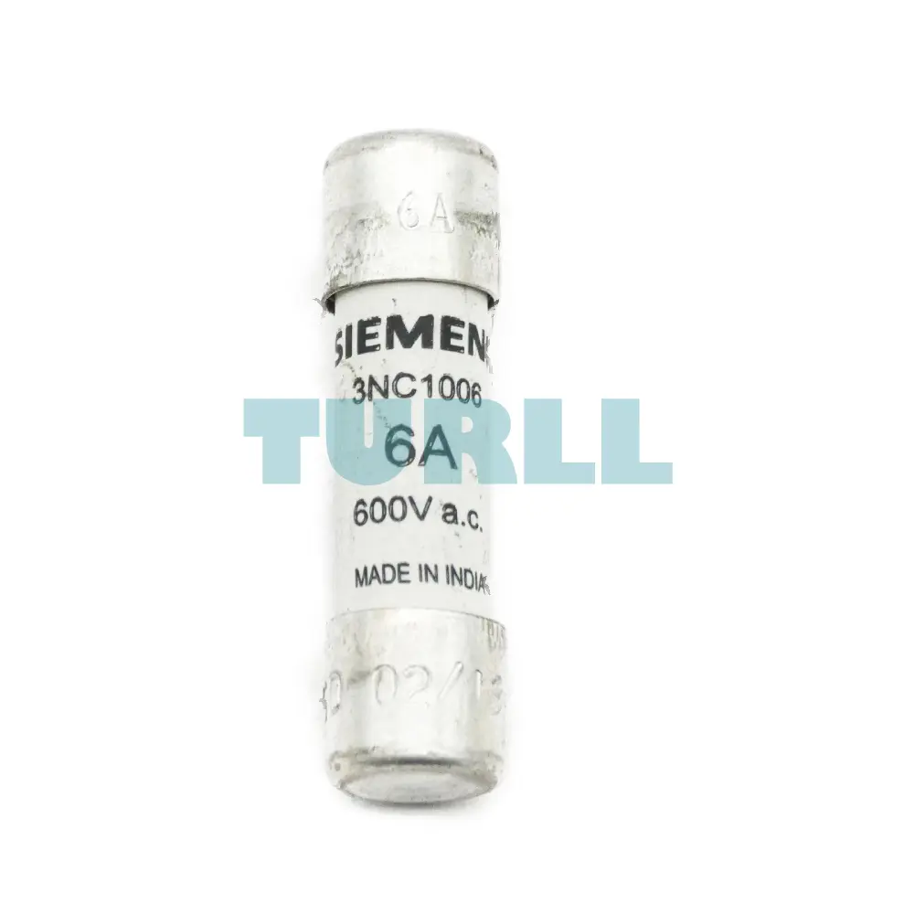 Siemens 3NC1006 SITOR Cylindrical Fuse Link, 6A, 600V AC / 700V DC, 10x38mm