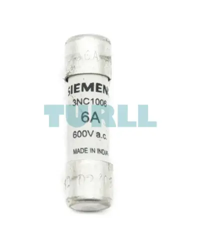 Siemens 3NC1006 SITOR Cylindrical Fuse Link, 6A, 600V AC / 700V DC, 10x38mm
