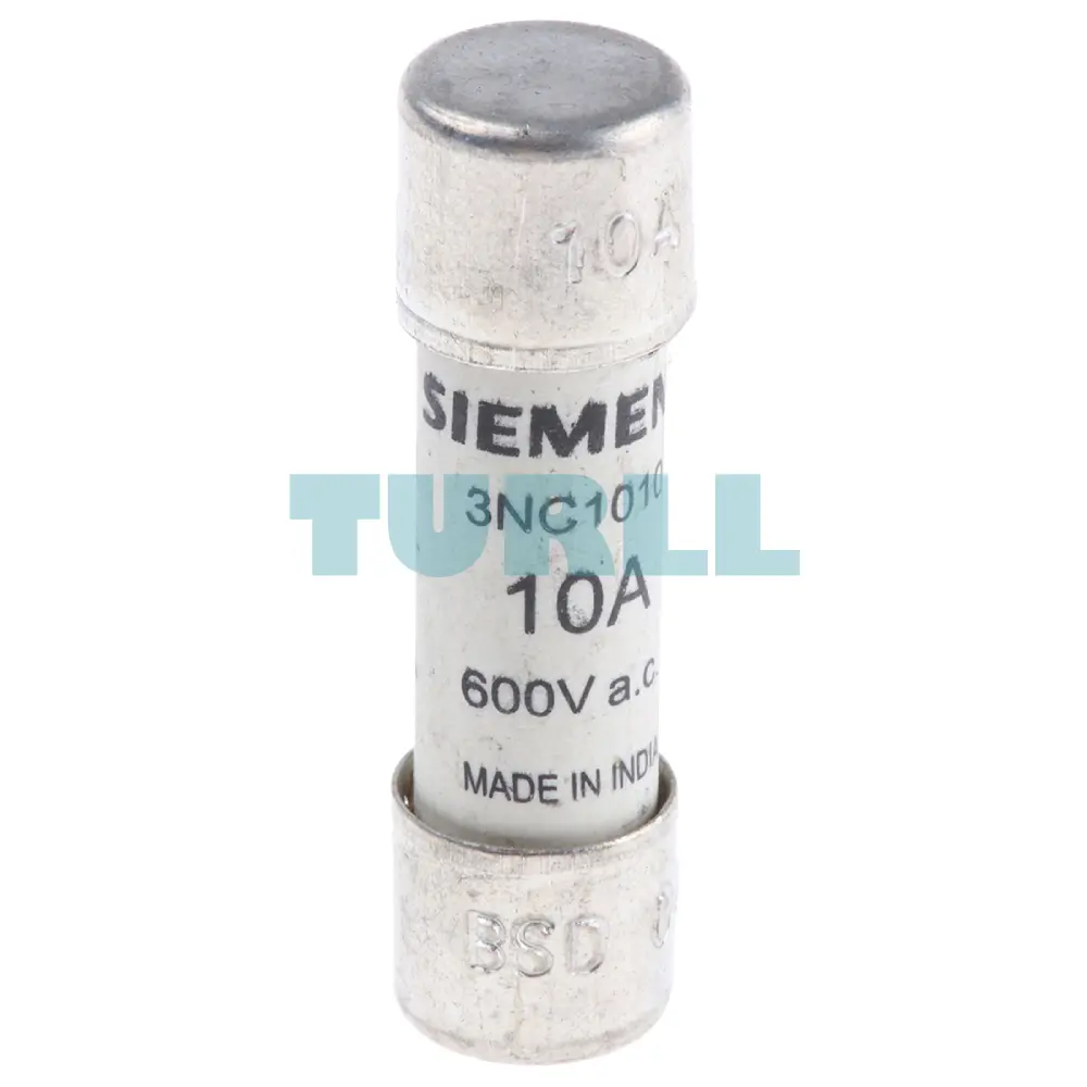 Siemens 3NC1010 SITOR Cylindrical Fuse Link 10x38mm, 10A, 600V AC / 700V DC