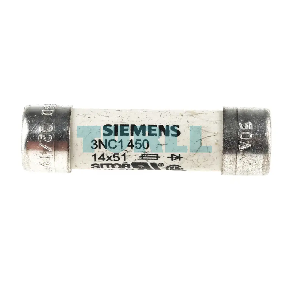 Siemens 3NC1450 SITOR Cylindrical Fuse Link 14x51mm, 50A, 690V AC / 700V DC